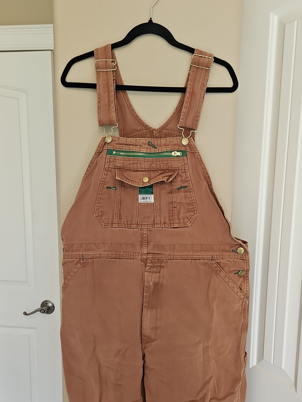Mens Liberty Light Brown/Tan Utility Jumpsuit with Front Pouch